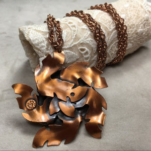 Vintage Jewelry - Vintage 60s Bell Copper Flower Necklace Vintage Jewelry - Vintage 60s Bell Copper Flower Necklace